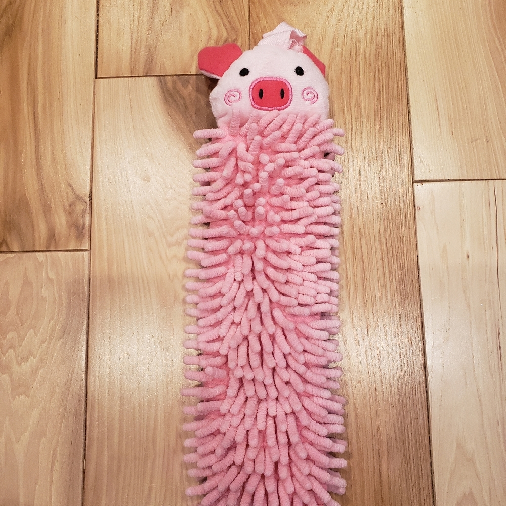 Norwex kids chenille hand towel pig